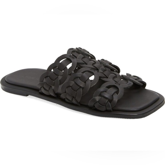 FARM Rio Black Slip-On Sandals | Modern Minimalist, Size 10 - Picture 1 of 8